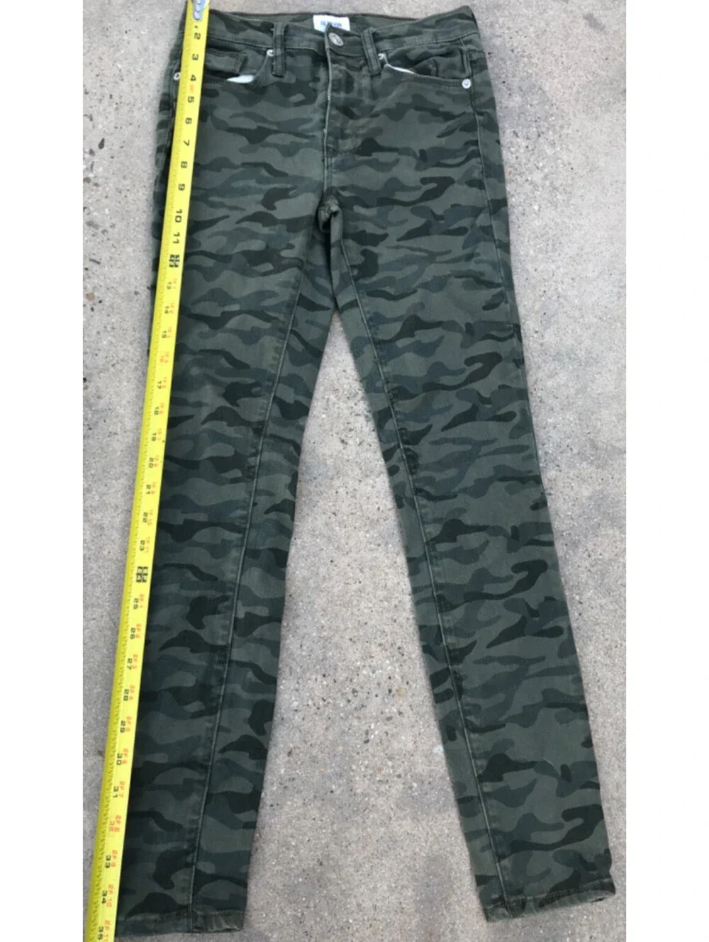 Hudson Blair High Rise Super Skinny Ankle Jeans Green Camo Womens 24